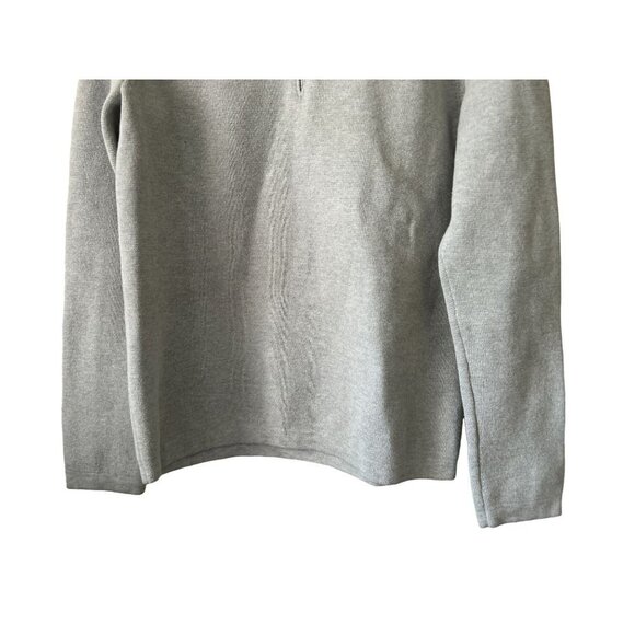 Banana Republic Med 1/4 Zip Knitted Cotton Pullover Light Gray - Picture 5 of 10